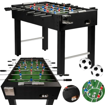 Stół do piłkarzyków piłkarski płyta MDF DUŻY CZARNY